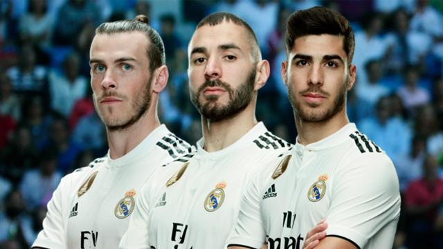 Gareth Bale, Karim Benzema y Marco Asensio