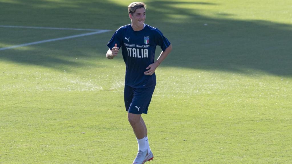 Sesión de entrenamiento de la selección italiana de fútbol