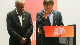 Puigdemont y Torra, durante su rueda de prensa en Bruselas