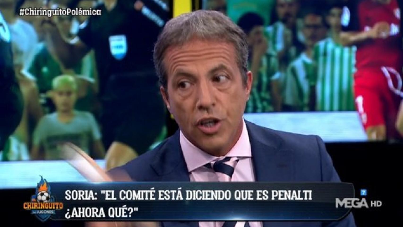 Cristóbal Soria en El Chiringuito. Foto: Twitter. (@elchiringuitotv)