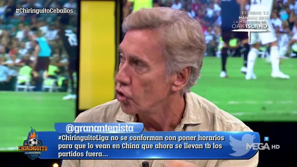 Rafa Almansa en El Chiringuito. Foto: Twitter. (@elchiringuitotv)