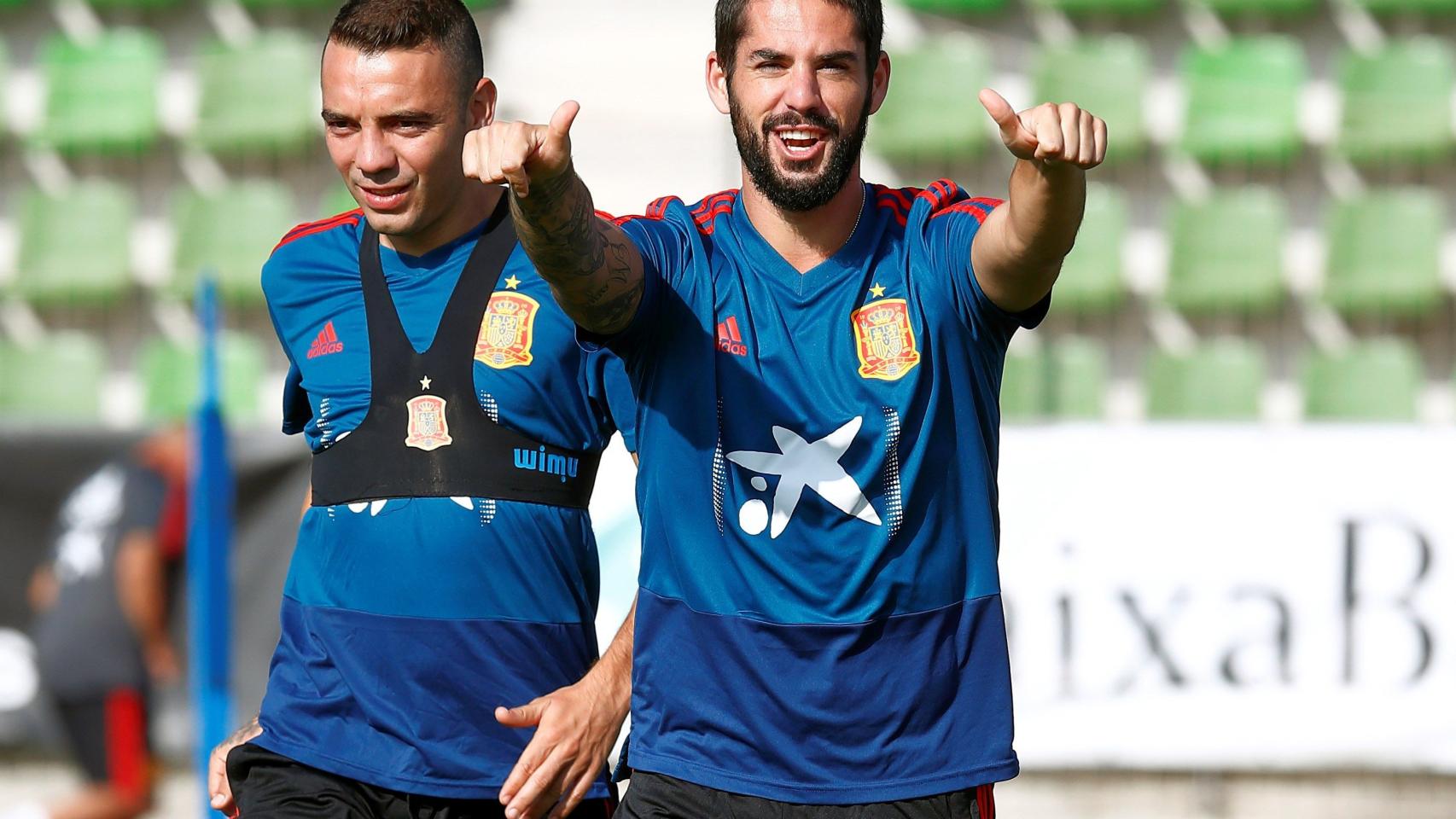 Isco, durante un entrenamiento de la Selección