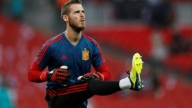 De Gea durante el calentamiento frente a Inglaterra.