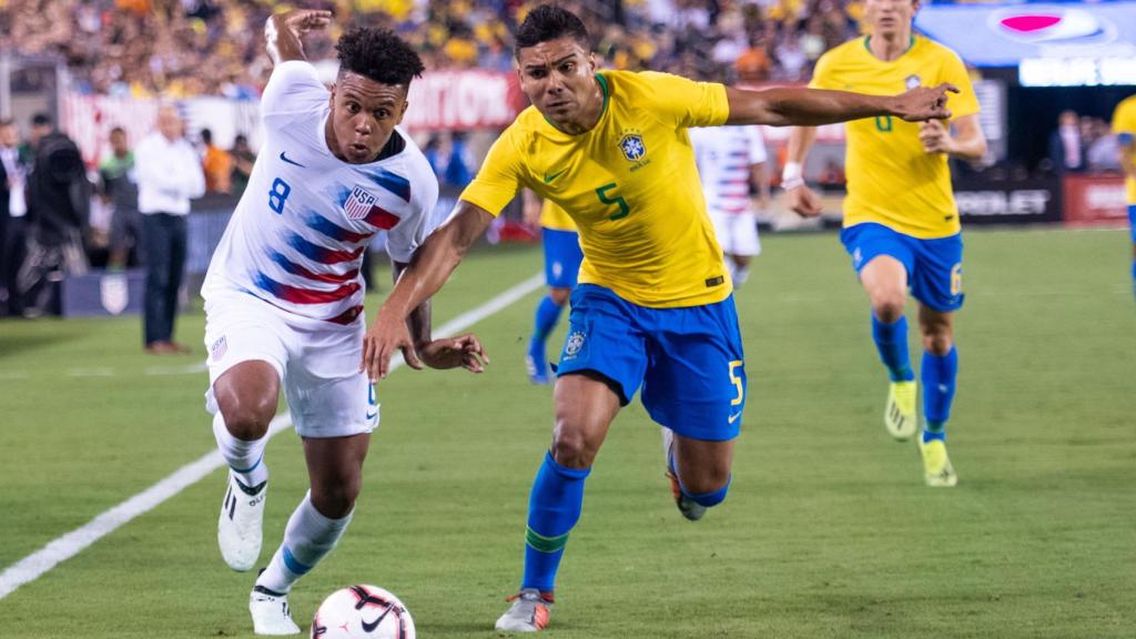 Casemiro en el encuentro disputado ante Estados Unidos