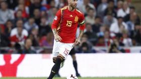 Sergio Ramos, durante un partido con la Selección. Foto: sefutbol.com