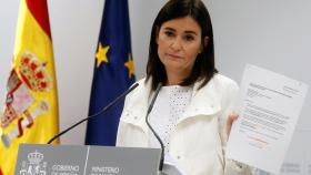 La ministra de Sanidad, Carmen Montón, durante su rueda de prensa.