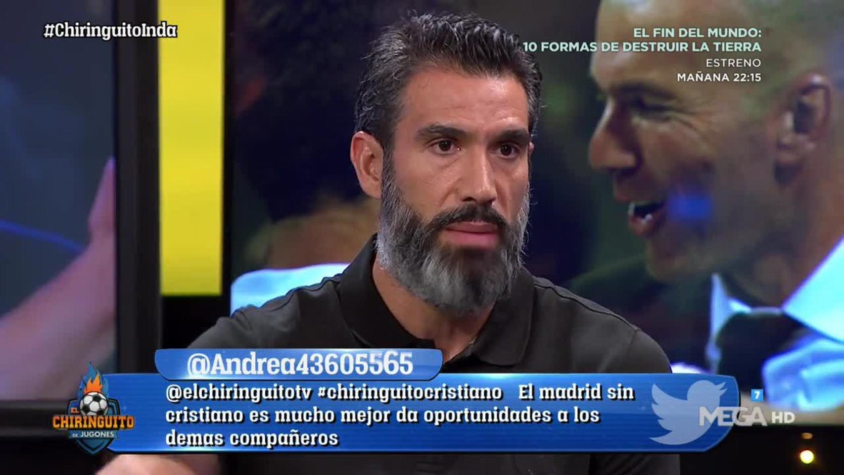 Fernando Sanz en El Chiringuito. Foto: Twitter. (@elchiringuitotv)