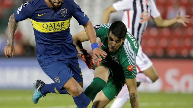 Tevez, en un partido con Boca Juniors