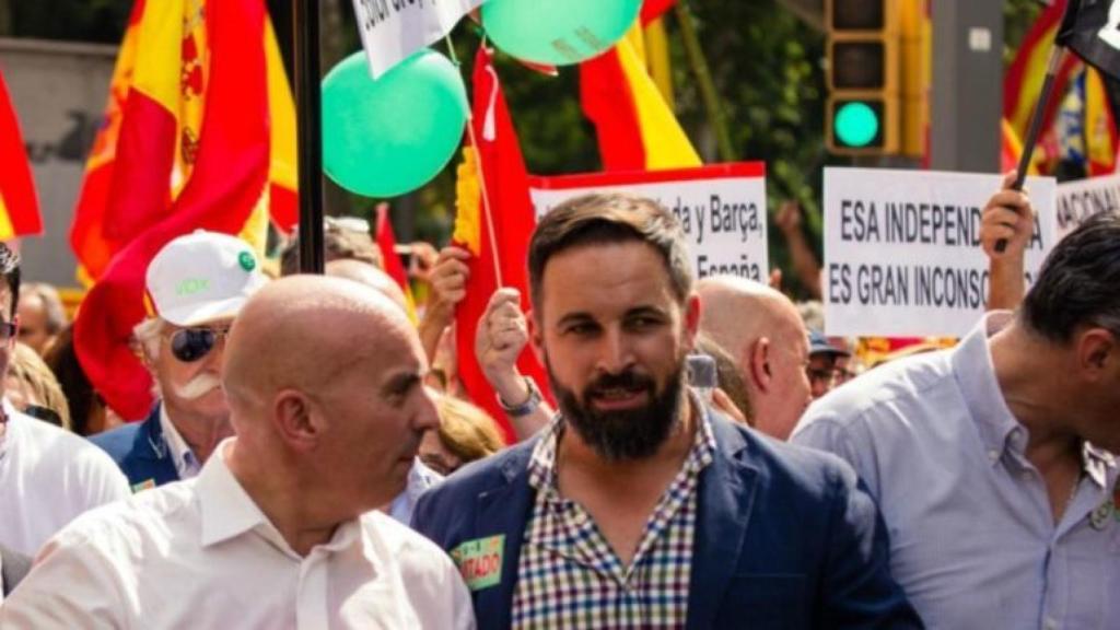 Abascal y Opazo en la manifestación del domingo.