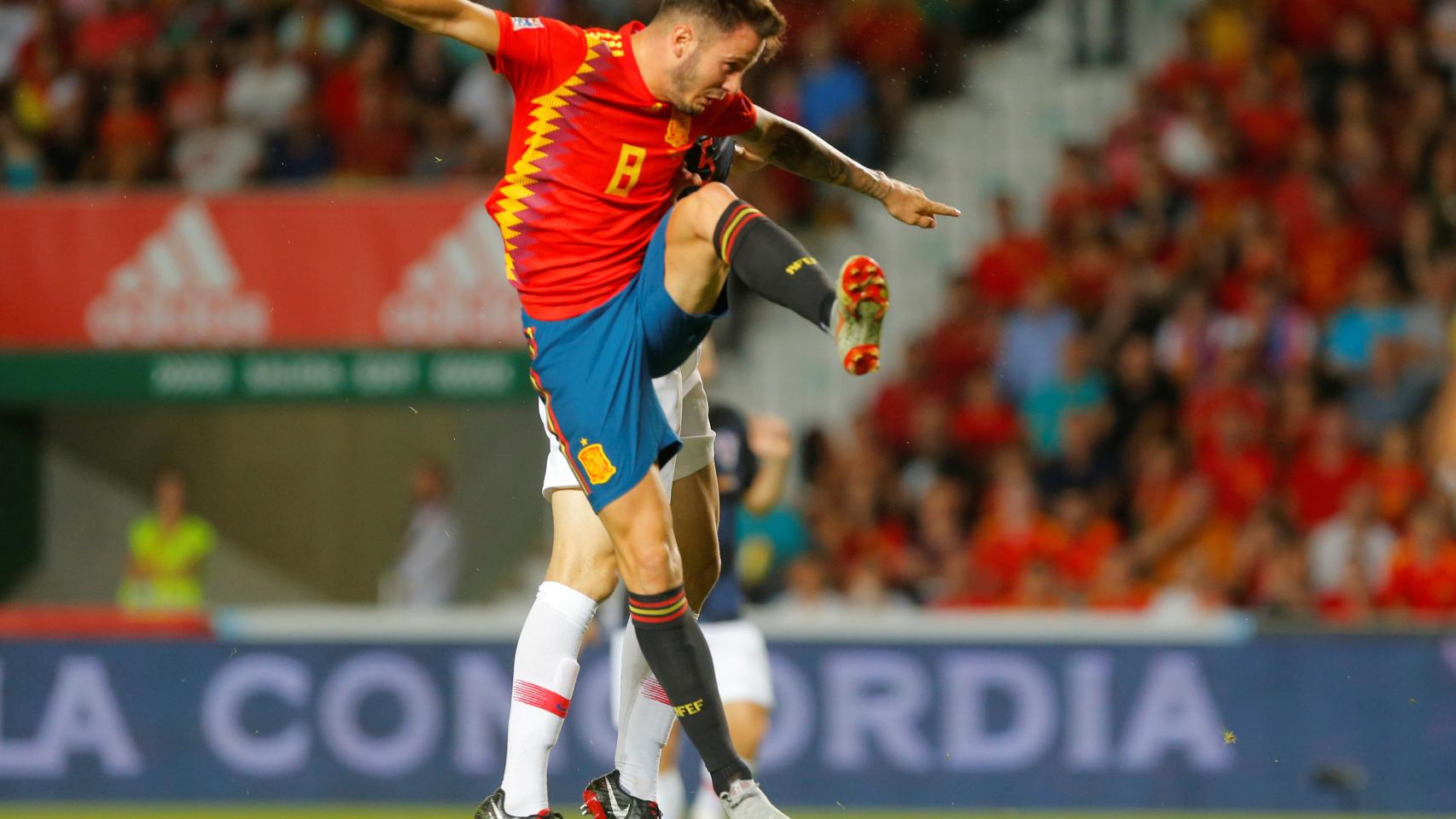 Saúl durante el partido contra Croacia