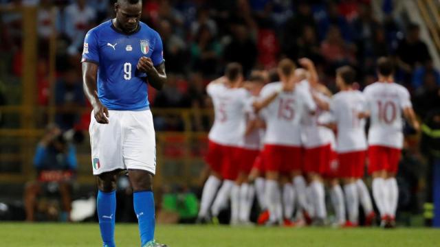 Balotelli, después de un gol de Polonia