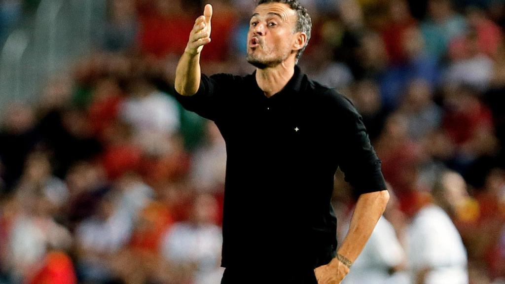 Luis Enrique, durante un momento del partido.