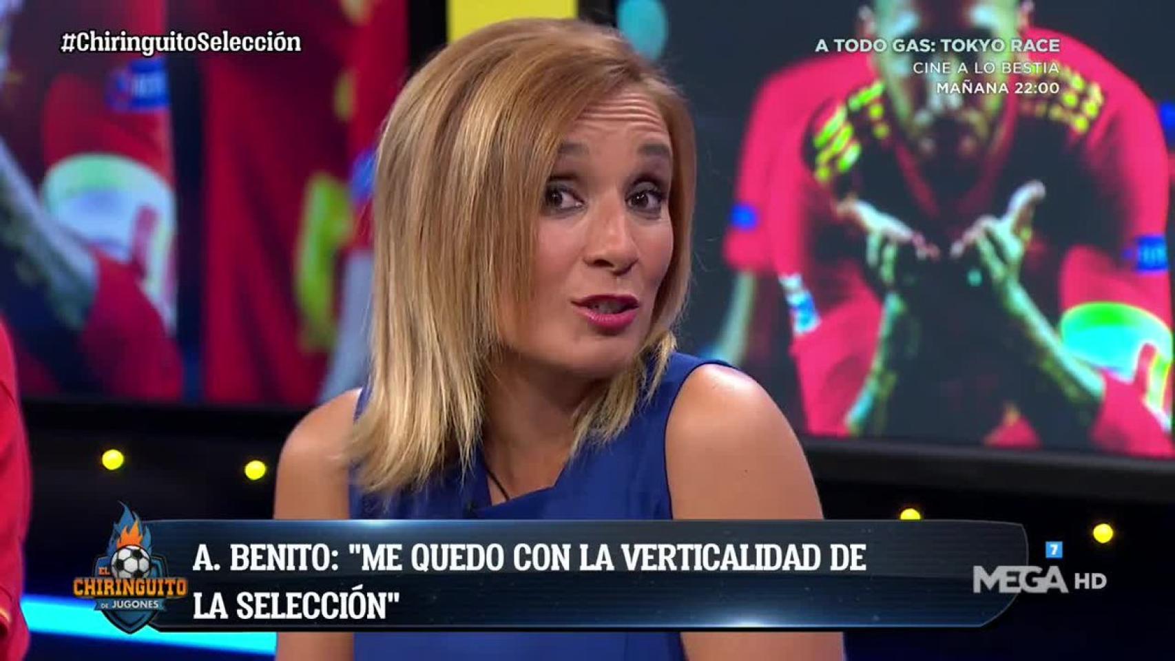 Rocio Martínez en El Chiringuito. Foto: Twitter. (@elchiringuitotv)