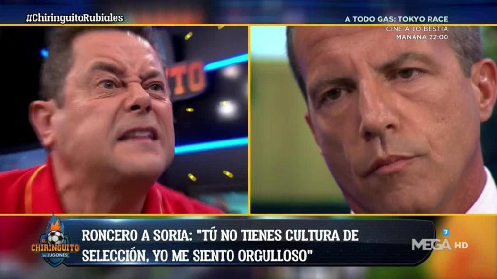 Tomás Roncero en El Chiringuito. Foto: Twitter. (@elchiringuitotv)