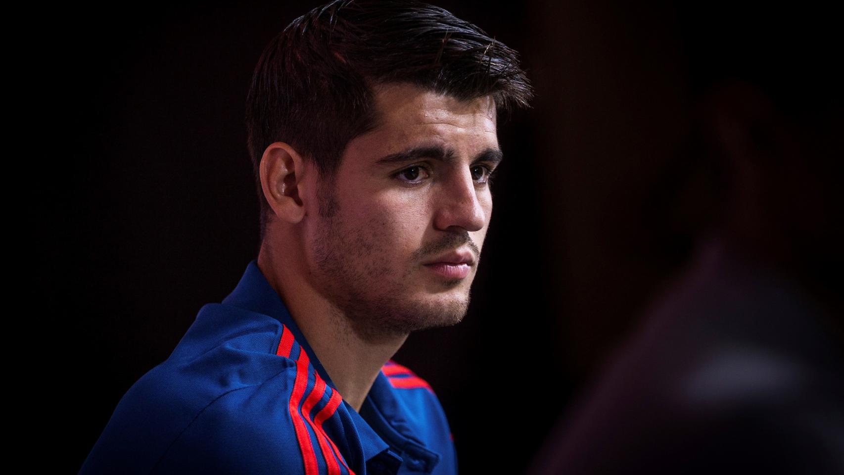 Morata, en rueda de prensa.