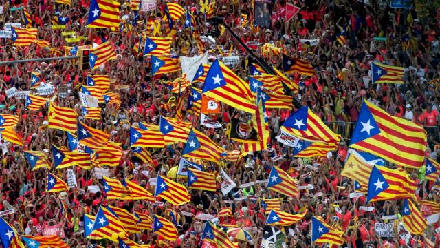 Vista de una de las manifestaciones independentistas celebradas en Barcelona.