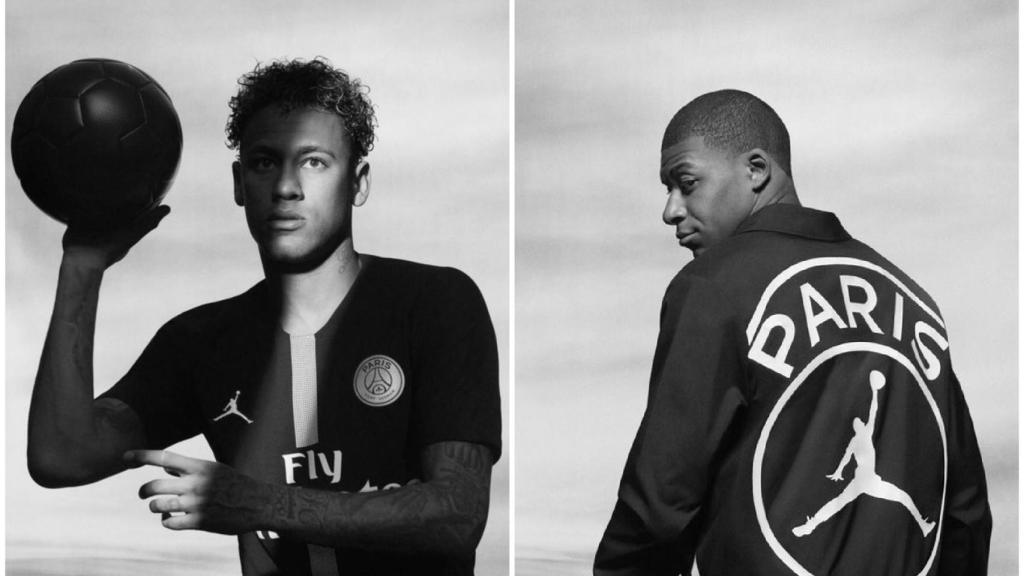 Mbappé y Neymar con la marca Jordan. Foto: PSG.fr