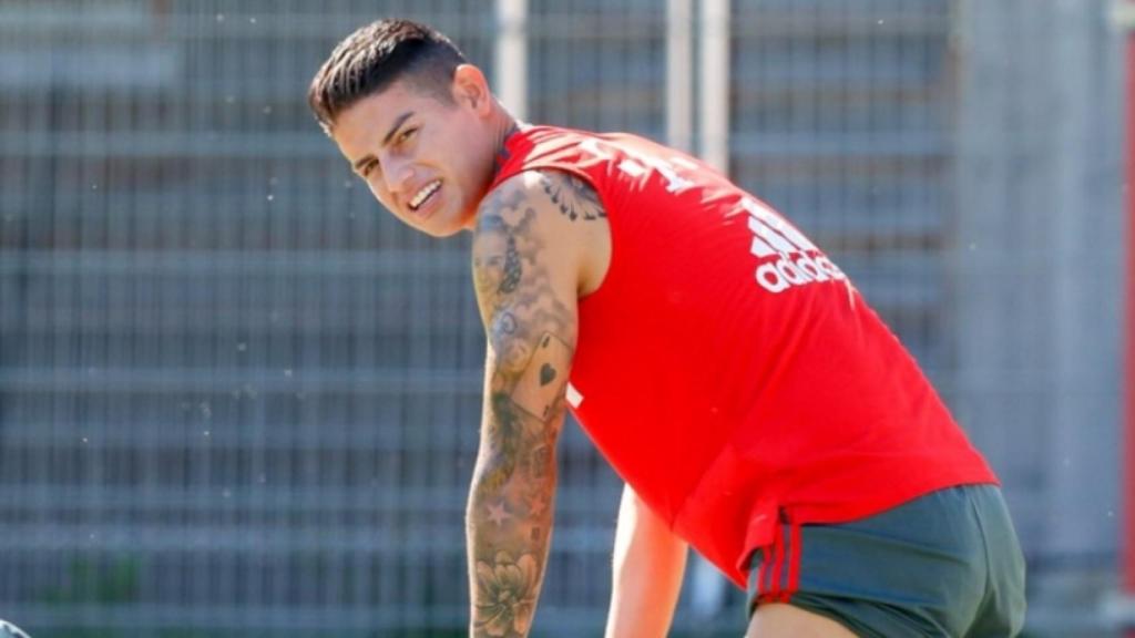 James, en un entrenamiento del Bayern Múnich. Foto: fcbayern.com