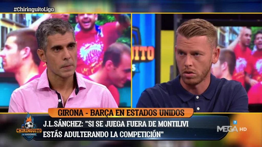 José Luis Sánchez y Jota Jordi en El Chiringuito. Foto: Twitter (@elchiringuitotv)