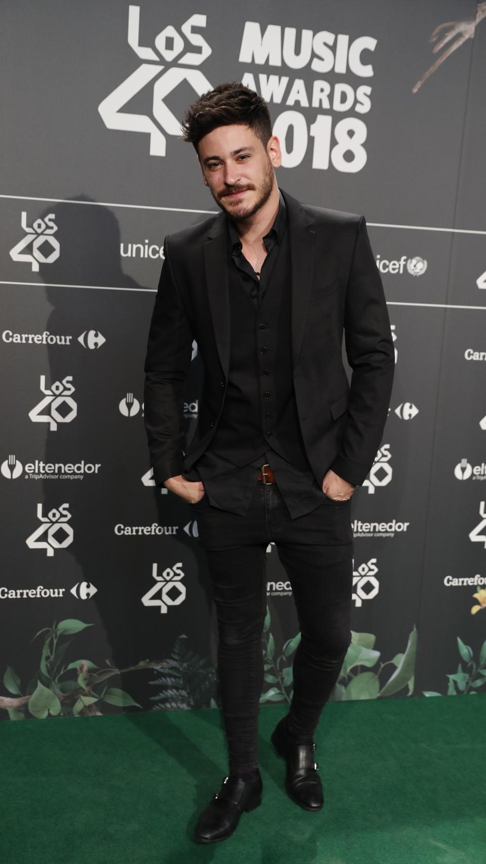 Cepeda en el photocall de la gala de nominado de Los40 Principales.