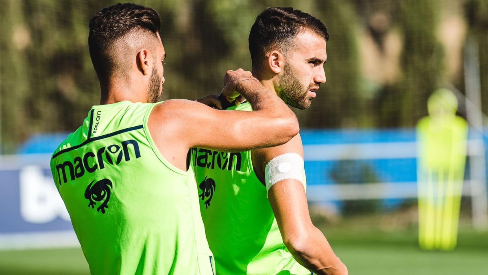 Mayoral, en un entrenamiento con el Levante. Foto Twitter (@LevanteUD)