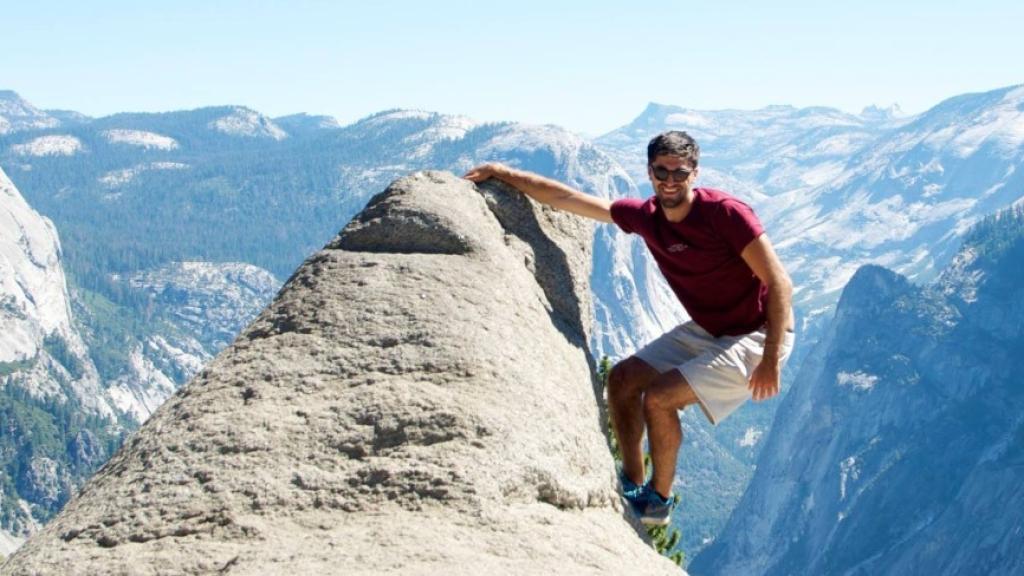 Tomás Álvarez en una excursión en Estados Unidos