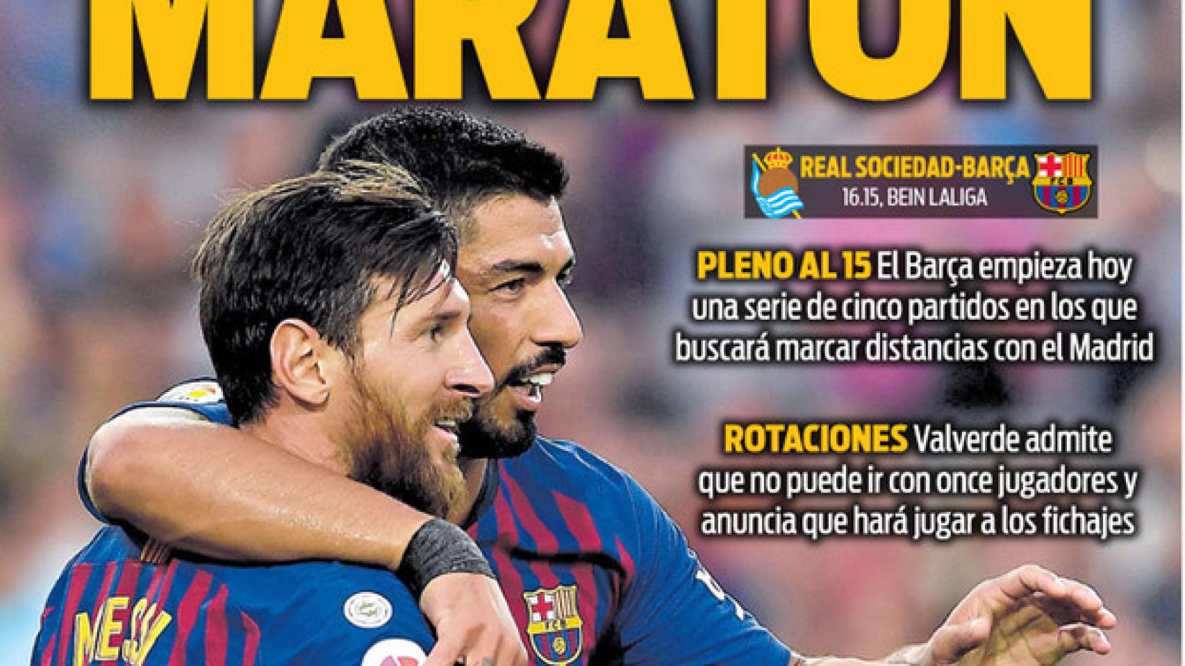 La portada de SPORT (15/09/2018)