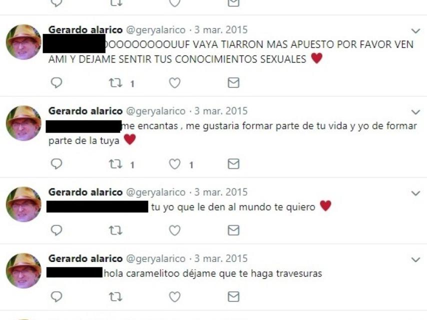 Algunos de los mensajes que Gerardo enviaba en sus redes sociales a algunos menores.