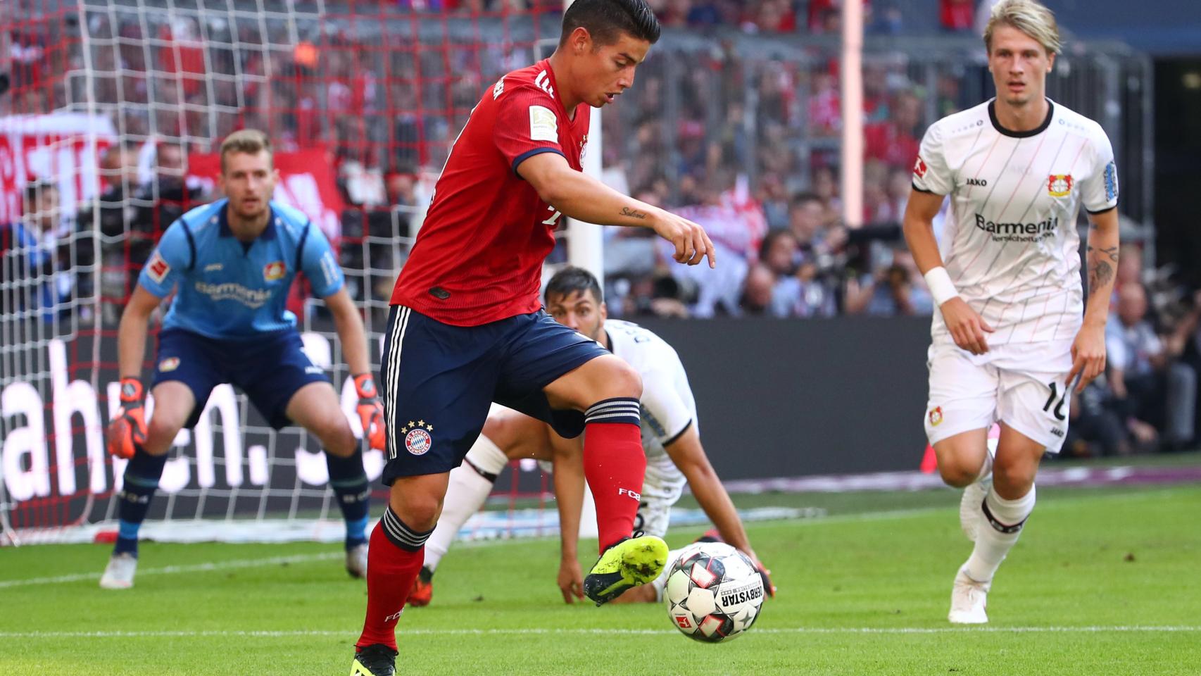 James, en el partido ante el Leverkusen.