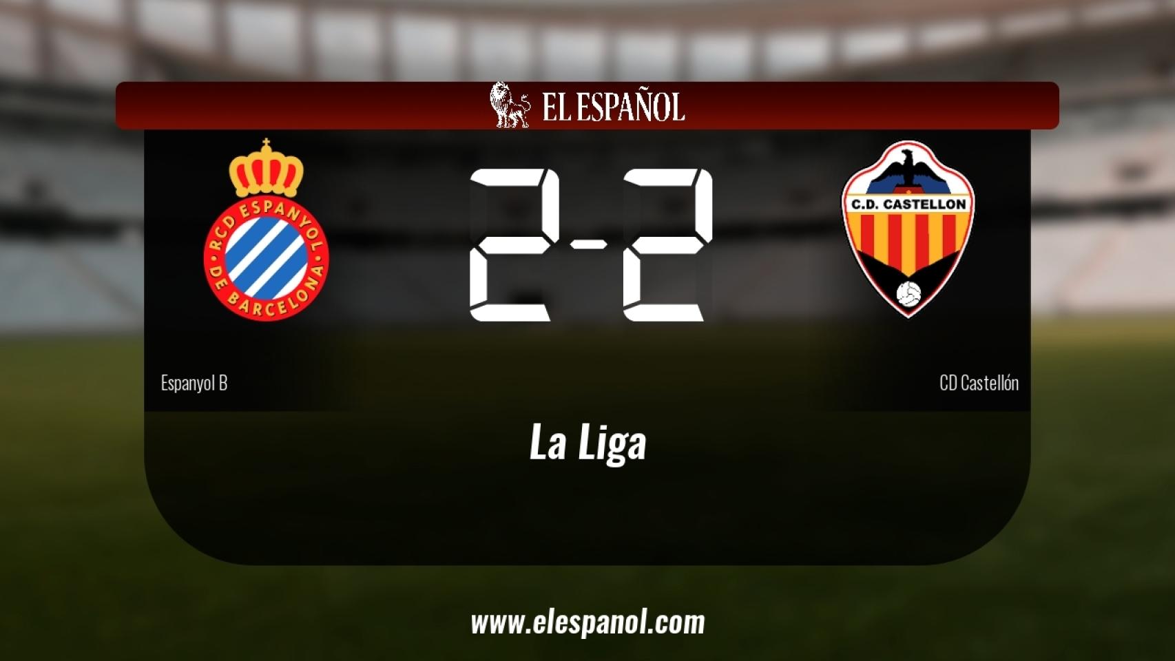 Empate (2-2) entre el Espanyol B y el Castellón