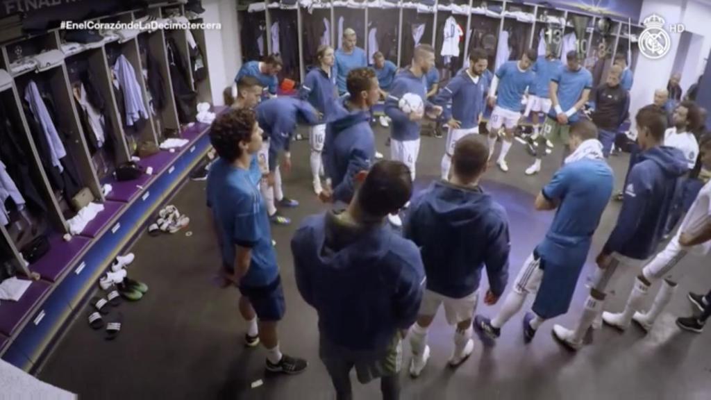 El vestuario del Real Madrid antes de la final de Kiev