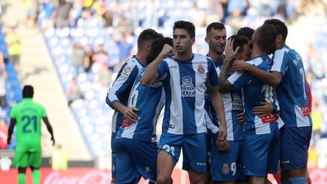 Marc Roca celebrando el gol del Espanyol. Foto: rcdespanyol.com