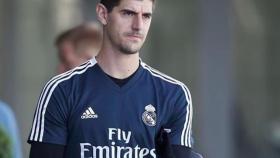 Courtois, durante un entrenamiento con el Madrid. Foto: Instagram (@thibautcourtois)