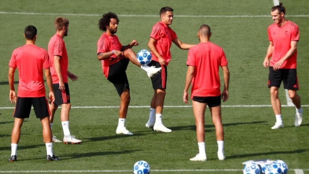 Entrenamiento del Real Madrid previo a la Champions League