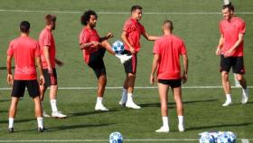 Entrenamiento del Real Madrid previo a la Champions League