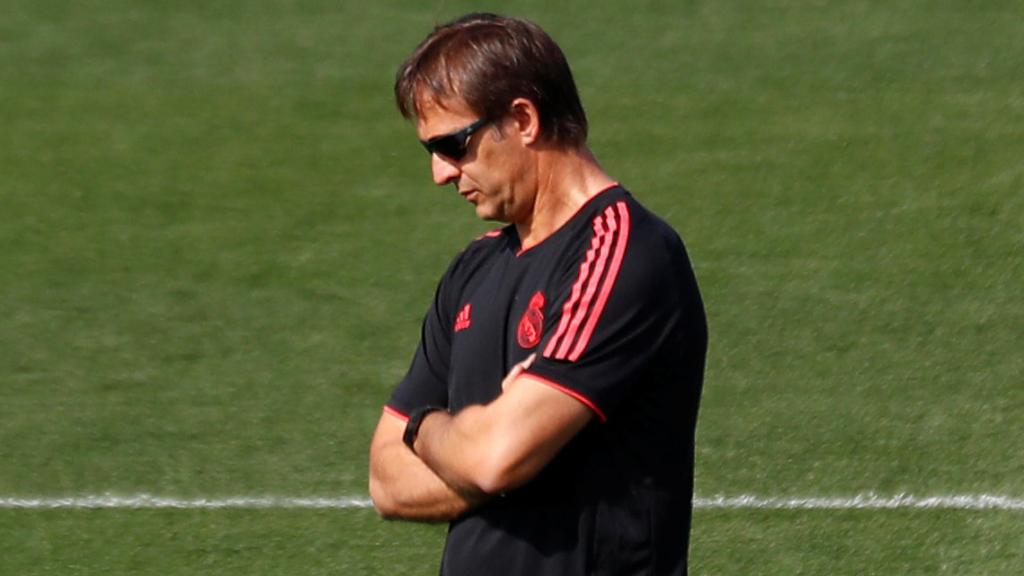 Lopetegui, durante un entrenamiento del Real Madrid