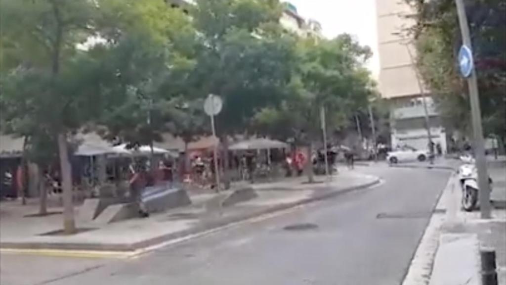 Pelea en los aledaños del Camp Nou