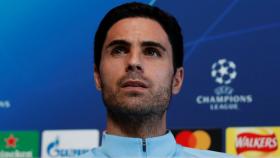 Arteta en rueda de prensa con el Manchester City