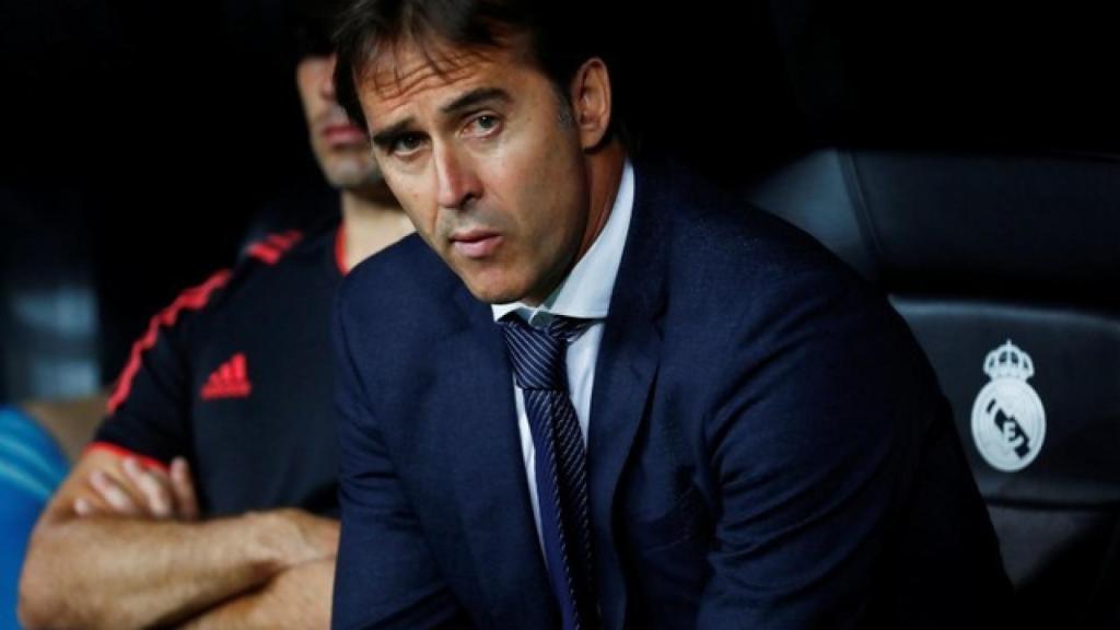 Julen Lopetegui en su primer partido de Champions con el Madrid