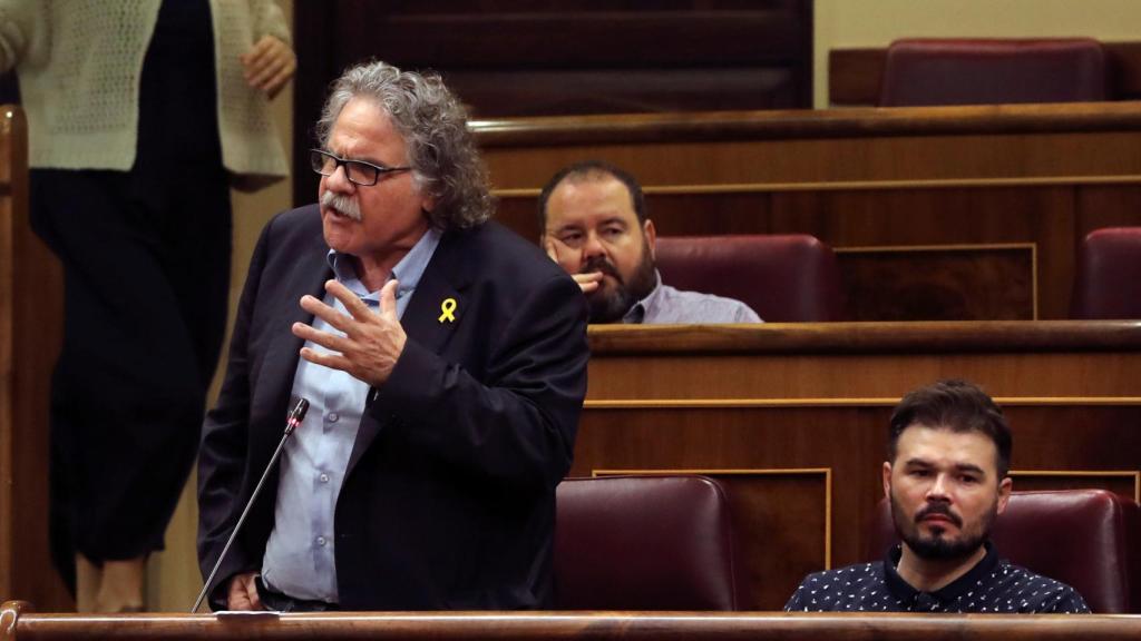 Joan Tardá, portavoz de ERC en el Congreso, durante su pregunta a Sánchez.