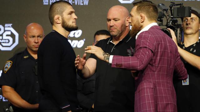 Khabib Nurmagomédov, Dana White y Conor McGregor