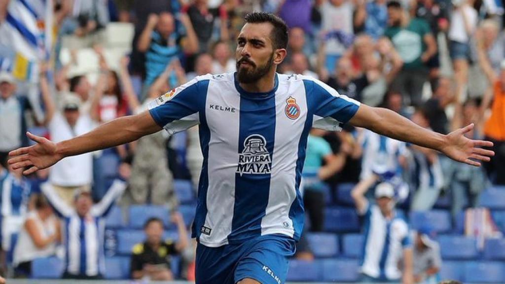 Borja Iglesias celebra un gol con el Espanyol