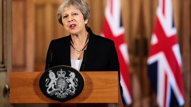 Theresa May durante su comparecencia este viernes en Downing Street