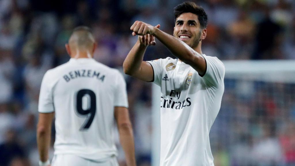 Marco Asensio celebra un gol