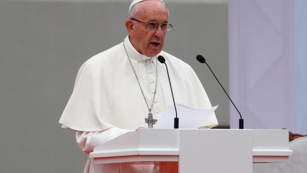 El papa Francisco durante un acto en Lituania este sábado.