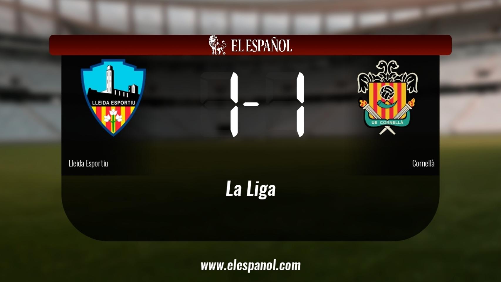 Empate (1-1) entre el Lleida Esportiu y el Cornellà