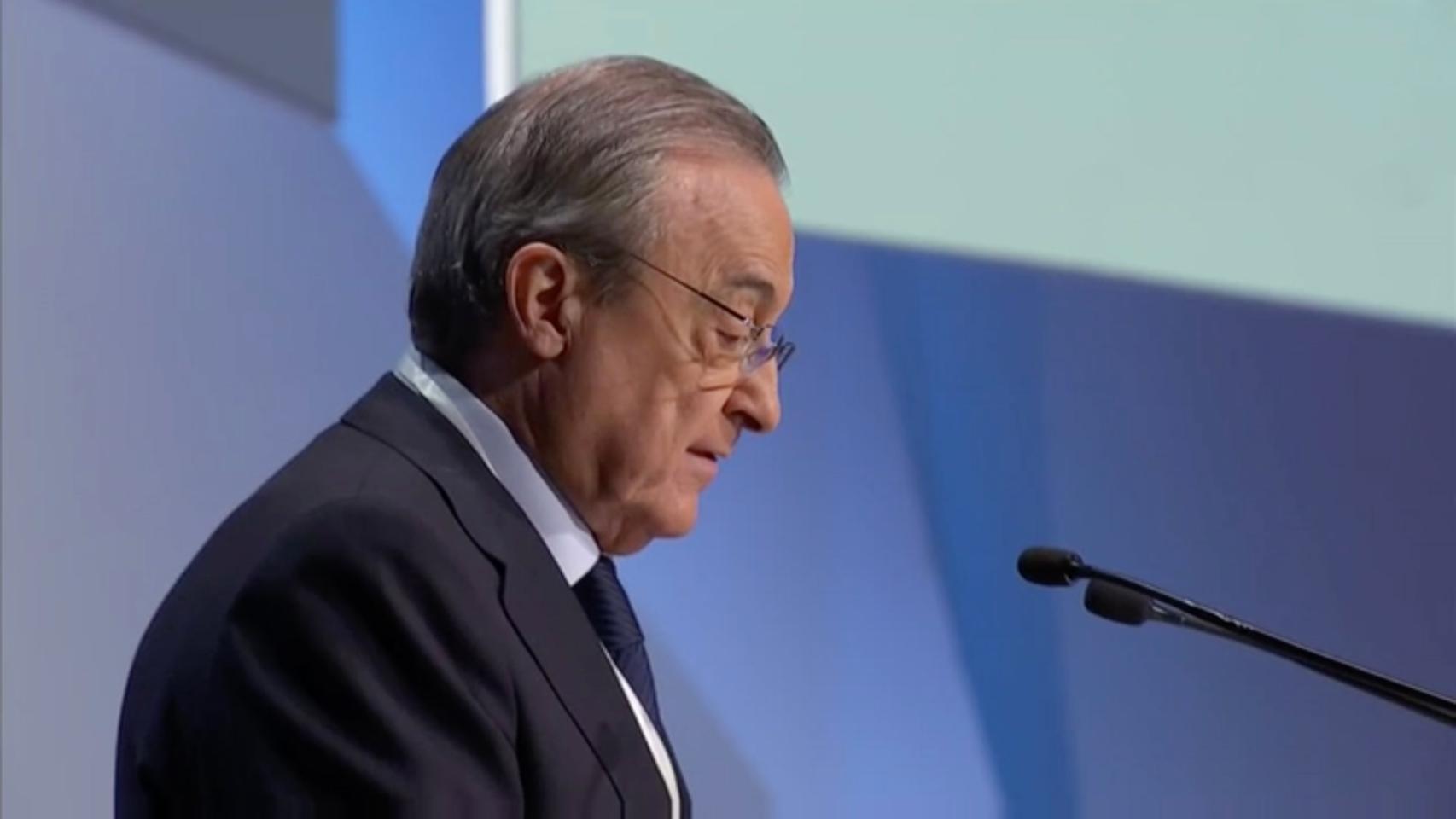 Florentino Pérez, en la Asamblea del Real Madrid