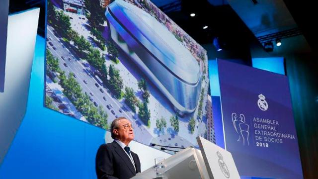 Florentino Pérez, en la Asamblea del Real Madrid