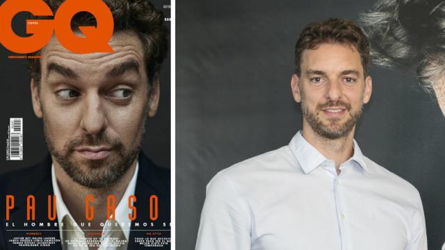 Pau Gasol en montaje JALEOS con la portada de 'GQ'.