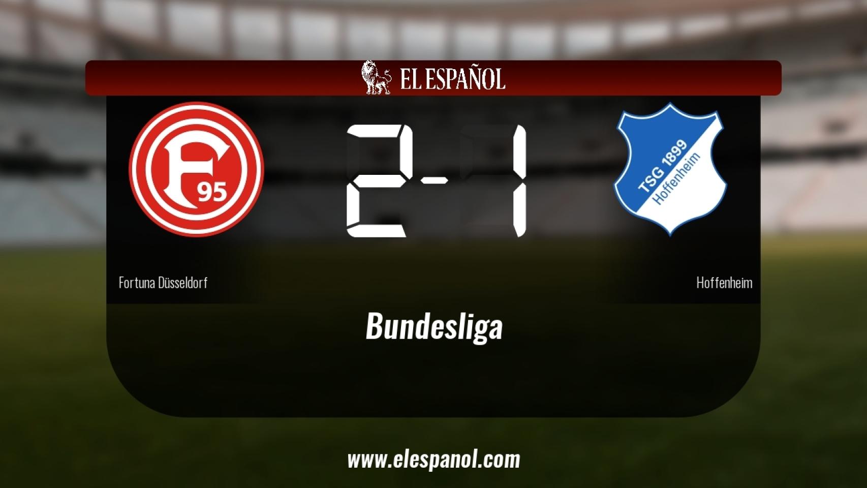 Tres puntos para el equipo local: Fortuna Düsseldorf 2-1 Hoffenheim